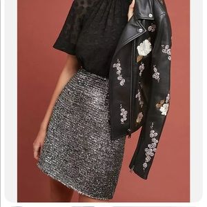 Anthropologie Hutch Saint-Michel metallic mini skirt NWT L